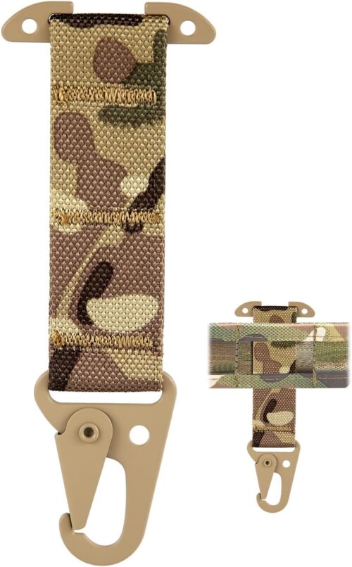 T-Mount Belt Clip, Webbing Belt Clip Clash Snap Hook Duty Belt Key Holder Buckle Holder Belt Clip Strap Belt Keeper Adapter Hanging Carabiner Battle Belt Gear Accessories for Molle Backpack