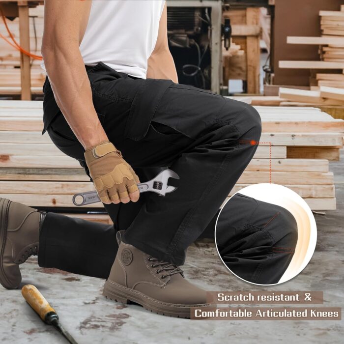 IGOLUMON Men's Stretch Tactical Pants, Breathable Ripstop Cargo Pants, Outdoor Lightweight EDC Work Hiking Pants - Image 3