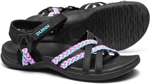 UBFEN Womens Hiking Sandals Sport Sandals Straps with Adjustable Hooks Arch Support Beach Vacation Casual Camping