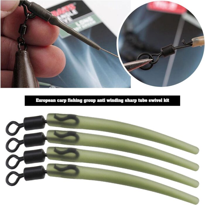 eMagTech 40Pcs Anti Tangle Sleeves Quick Change Swivels Replacement Carp Fishing Terminal Tackle Accessories for Pulley Rigs Portland Rigs Running Ledgers - Image 2