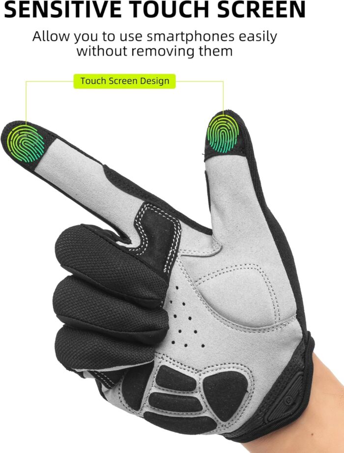 ROCKBROS Cycling Gloves for Men Women - Breathable Gel Pad Road Mountain Bike Gloves - Touch Screen Anti-Slip MTB Gloves for Cycling Workout Outdoor Sports - Image 5
