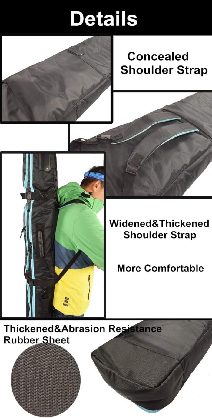 UNISTRENGH Fully Padded Snowboard Bag Waterproof Snow Sports Ski Boots&Helmet Equipment Bags - Image 3