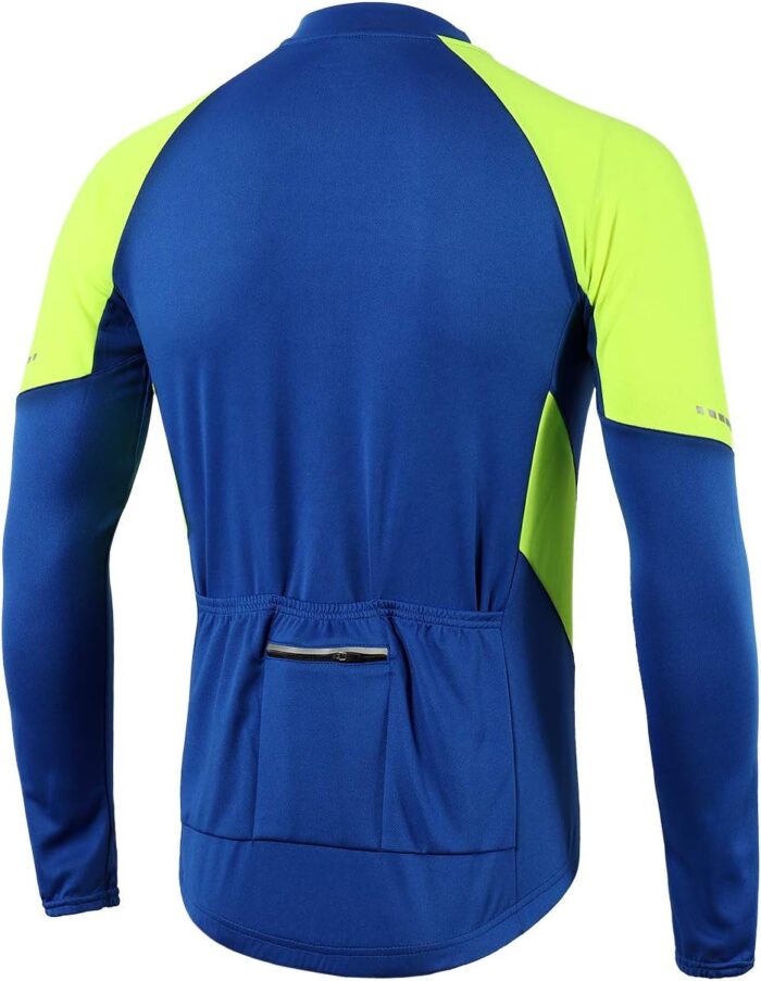 BERGRISAR Men's Basic Cycling Jerseys Long Sleeves Bike Bicycle Shirt Zipper Pockets BG012 - Image 5
