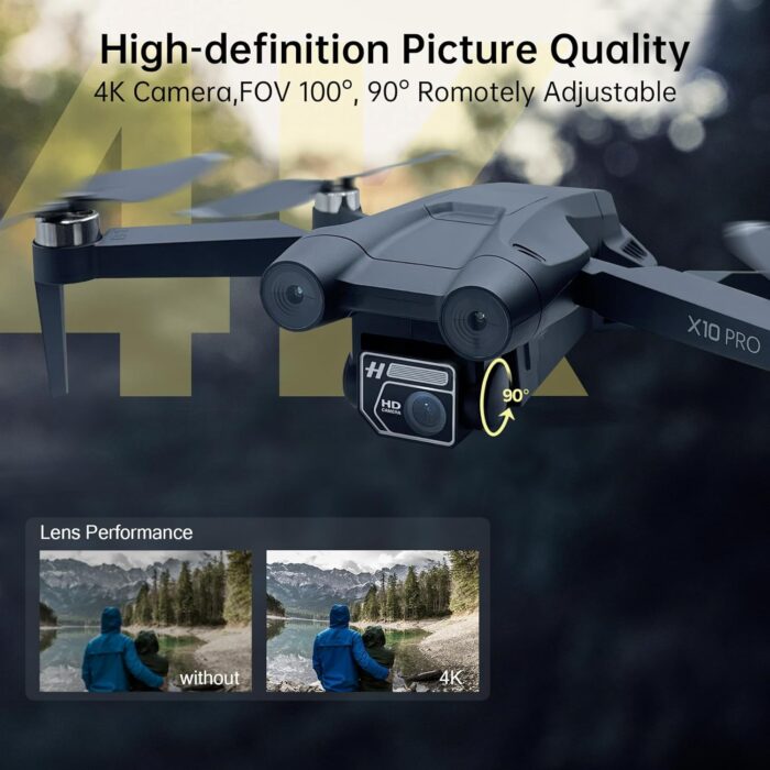 CHUBORY X10 PRO GPS Drone with Camera for Adults 4K UHD, 90 Min Long Flight Time,3280 FT Long Control Range, Auto Return, Follow Me, Brushless Motor, 5G FPV RC Quadcopter for Beginners( - Image 3