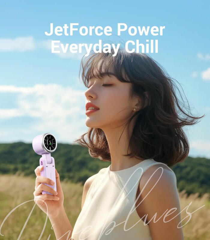 Diveblues Portable Handheld Turbo Fan, 5 Gear Wind, Battery Operated, Up to 12 Working Hours, 3 IN 1 Hand Fan with Air Turbo Tech Cooling Fan for Outdoor Activities, Travel, Working - Image 7