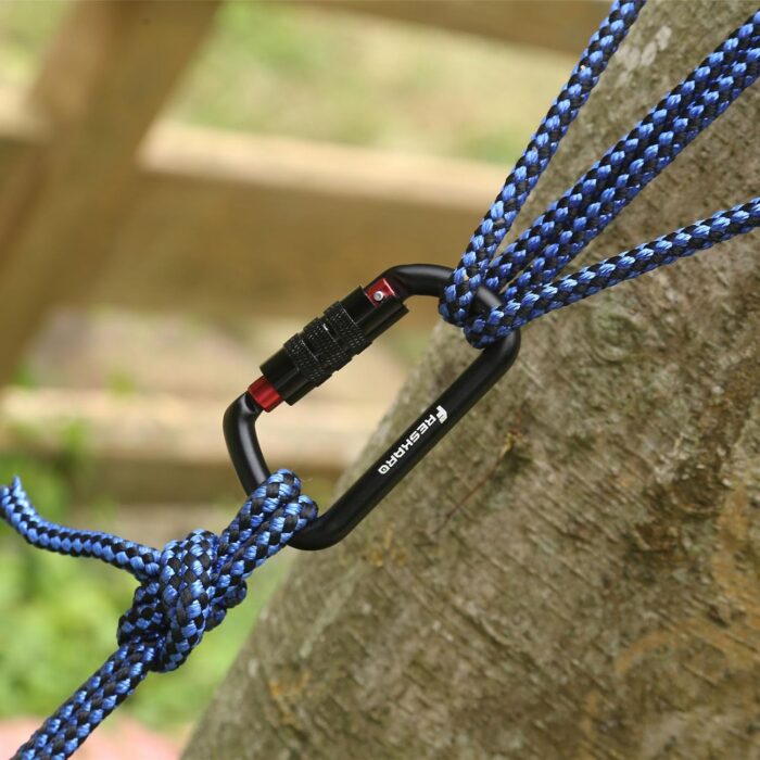 FresKaro 3inch 12kN-2698lbs Auto Locking Carabiner Clips, Solid D Shape, Heavy Duty 7075 Aluminum, Lightweight 1.09oz, Rust Proof, for Hammock, Hiking, Dog Leash, Keychain etc., Multi-Colors - Image 6