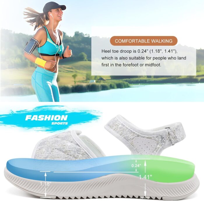 ONCAI Walking Sandals Women,Arch Support Hiking Sandals with Orthotic Outdoor Footbed for Plantar Fasciitis,Water Athletic Platform Sandalias Mujer with 3 Adjustable Strap (US Size 6-12) - Image 5