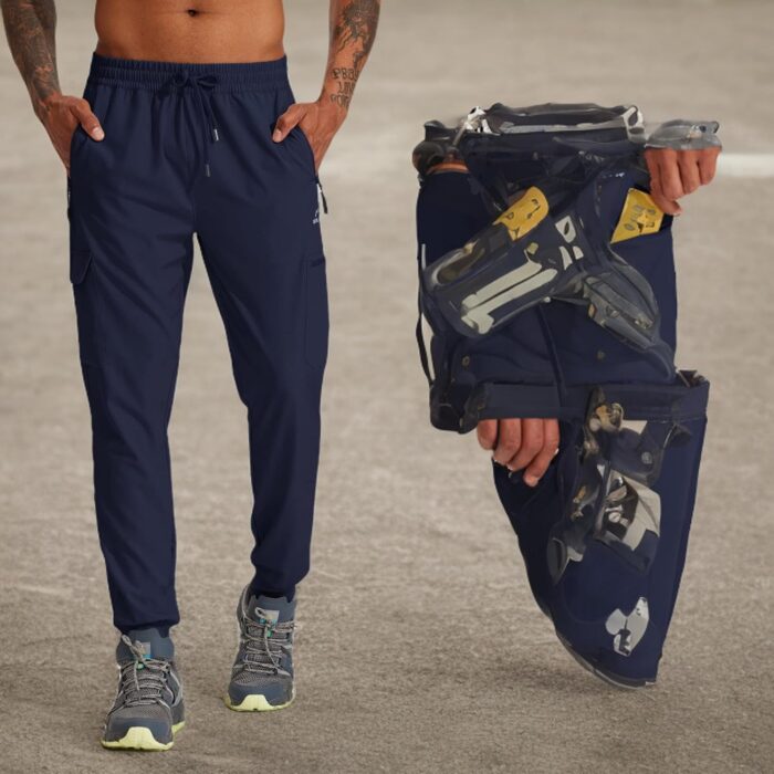 Willit Men's Hiking Joggers Travel Athletic Pants Lightweight Quick Dry Outdoor Running Pants with Zipper Pockets - Image 6