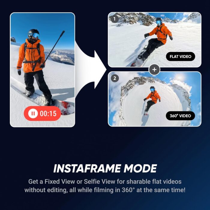 Insta360 X5 - Waterproof 8K 360° Action Camera, Leading Low Light, Invisible Selfie Stick Effect, Rugged and Replaceable Lens, 3-Hour Battery, Built-in Wind Guard, Stabilization, Triple AI Chip Design - Image 5
