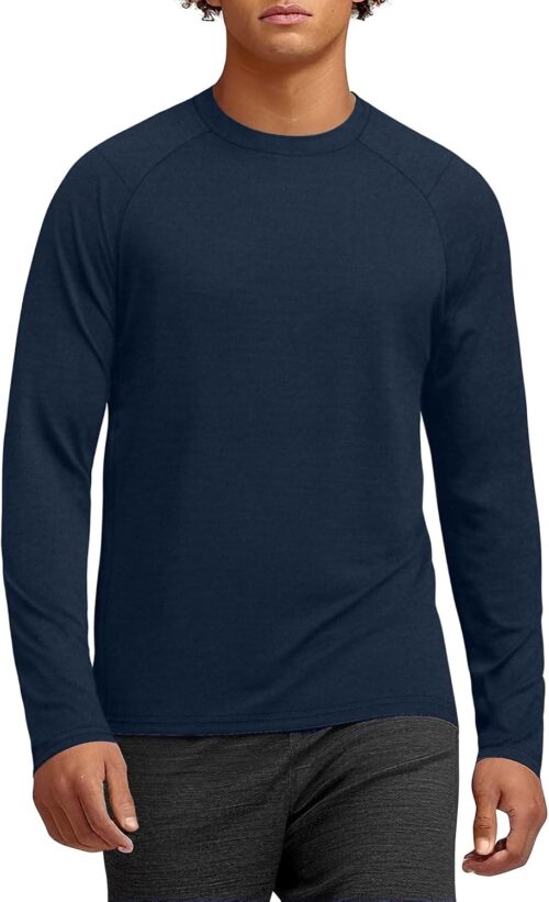 Zengjo Mens Athletic Long Sleeve Shirts Warm Midweight Thermal Running Shirt Moisture Wicking Sport Baselayer Tops