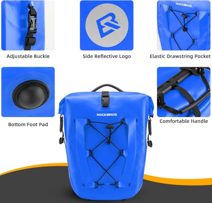 ROCKBROS Bike Panniers Waterproof Bike Rear Rack Bag Max 30L Large Capacity Bike Rear Panniers for Cycling Traveling Commuting - Image 5