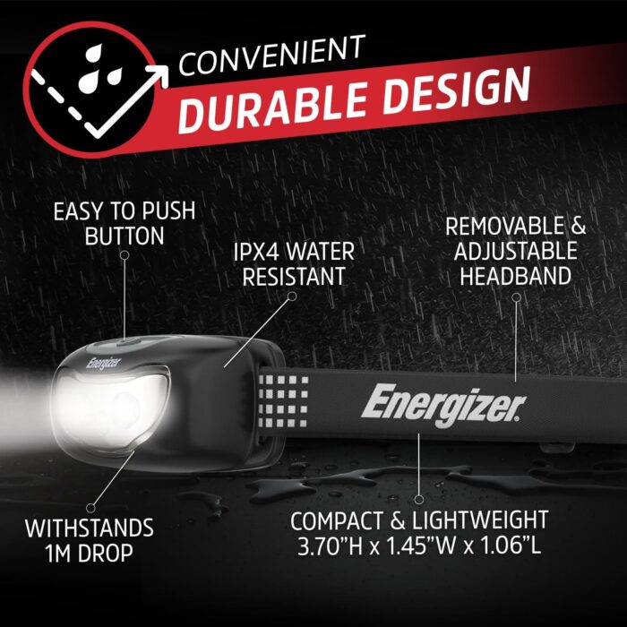 Energizer Universal+ LED Headlamp (2-Pack), IPX4 Water Resistant Headlamps, Bright Head Light for Outdoors, Camping, Running, Storm, Survival LED Light for Emergencies (Batteries Included) - Image 5