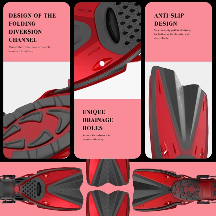 Mask Fins Snorkeling Gear for Adults Men Women, Panoramic View Diving Mask, Anti-Fog Dry Top Snorkel, Adjustable Freediving Swimming Fins/Flippers, Travel Bags for Lap Swimming - Image 4