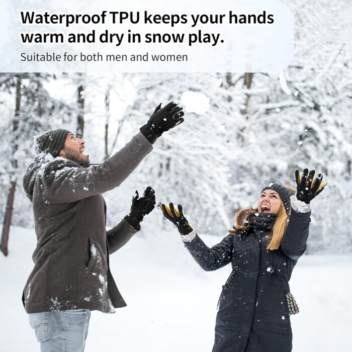 Winter Gloves for Men Women: -20°F Thermal Warm Deerskin Polar Fleece Cotton Glove - Image 6