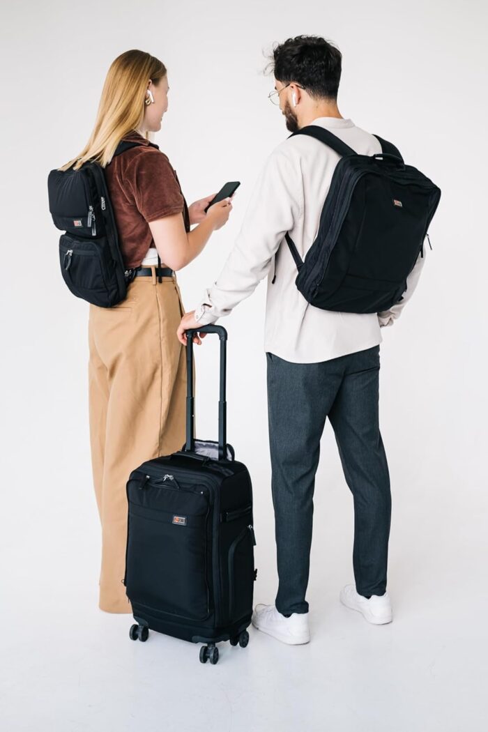 Trilogy Modular System I Modular 4-wheel spinner carry-on, with two zip-off bags! All 3 are Expandable! You get 3 bags in 1! Mix and match; take apart to fit crowded airplane spaces (Black) - Image 2