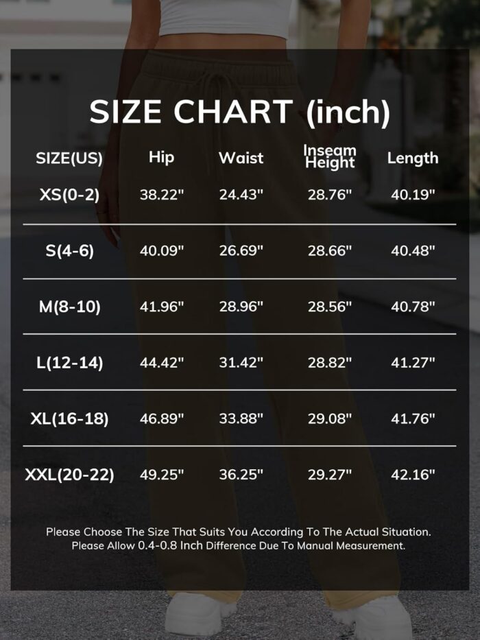 ATHMILE Womens Sweatpants 2025 Baggy Wide Fleece Lined Straight Leg Pants - Image 7