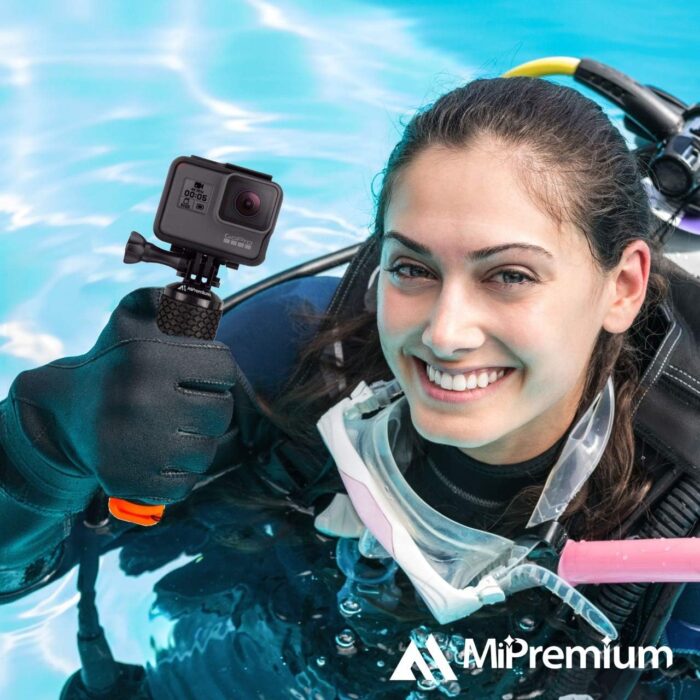 Floating Hand Grip Waterproof Monopod for GoPro Hero 13 12 11 10 9 8 7 6 5 4 3+ Session Black Silver Action Camera Handler & Handle Mount Accessories for Underwater Snorkeling & Water Sports (Orange) - Image 3