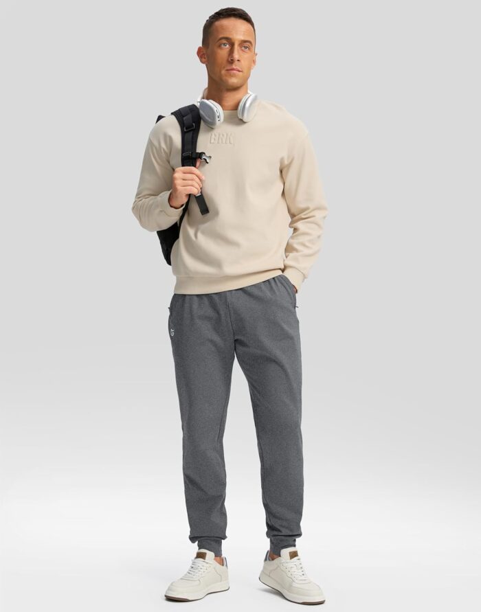 G Gradual Men's Fleece Joggers with Zipper Pockets Winter Warm Pants Water Resistant Athletic Workout Gym Sweatpants for Men - Image 7