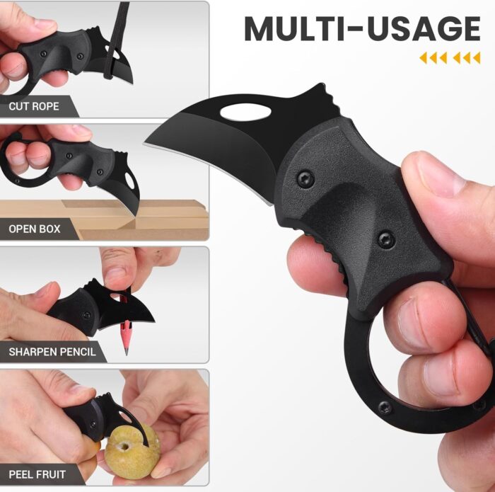 Small Pocket Knife Gift for Men, Keychain Box Cutter with 1.34inch Blade, Mini Folding Knives EDC Gadgets for Everyday Carry, Stocking Stuffers Gift for Adults Men Him - Image 4