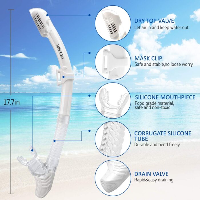 Supertrip 2024 Snorkeling Gear for Adults, Anti-Fog Snorkel Set, Tempered Glass Snorkel Mask Adult, Anti-Leak Snorkel Snorkeling Gear, Scuba Diving Mask and Snorkel for Women Men Youth - Image 5