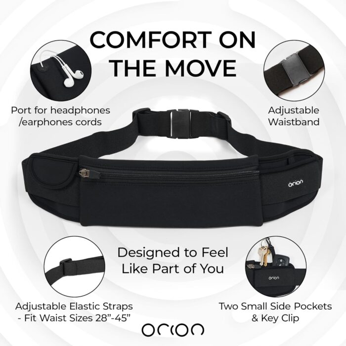 The Belt of Orion Survival Gear Travel Running Belt Waist Fanny Pack Hands Free Way to Carry Sanitizer, Face Mask, Phone, Passport, Keys, ID, Money & Everyday Essentials (Travel 9"x4") - Image 3