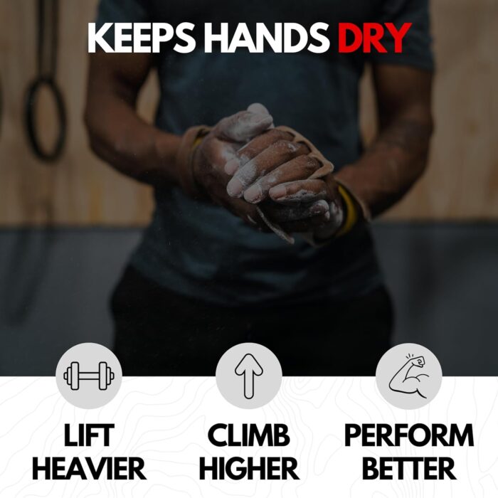SURVIVOR Gym Chalk - Climbing Chalk, Lifting Chalk, Gymnastics Chalk - Pure Magnesium Carbonate Hand Chalk Powder, Weightlifting Chalk Gym - Rock Climbing Chalk for Weights - Image 4