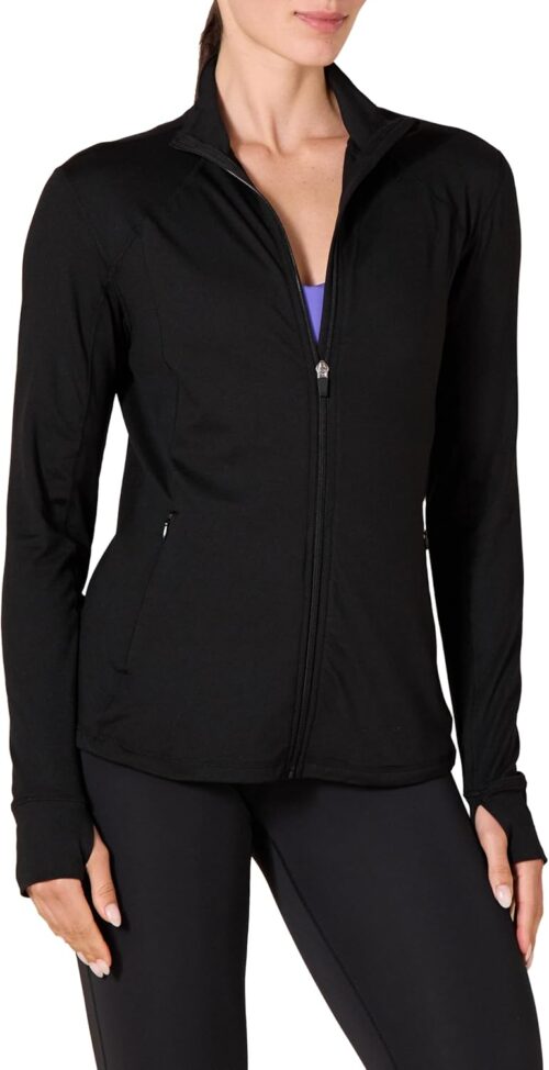 Amazon Essentials Women's Fleece Full-Zip Jacket - Brushed Tech Stretch (Available in Plus Size)