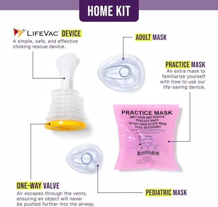 LifeVac Home Kit - Portable Suction Rescue Device, First Aid Kit for Kids and Adults, Portable Airway Suction Device for Children and Adults - Image 2