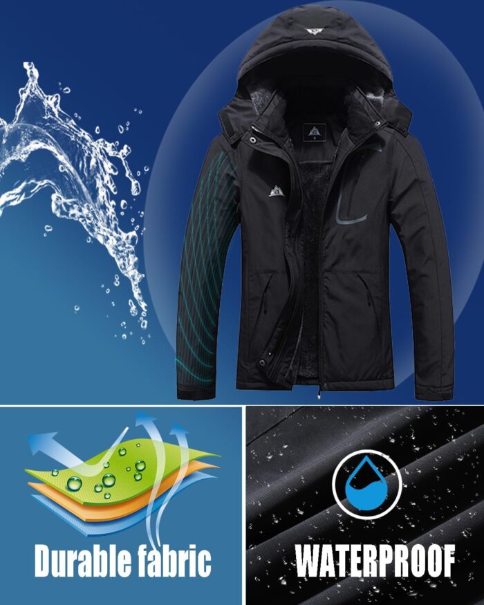 MOERDENG Women's Waterproof Ski Jacket Warm Winter Coat Outdoor Windbreaker Hiking Snowboarding Jacket - Image 4