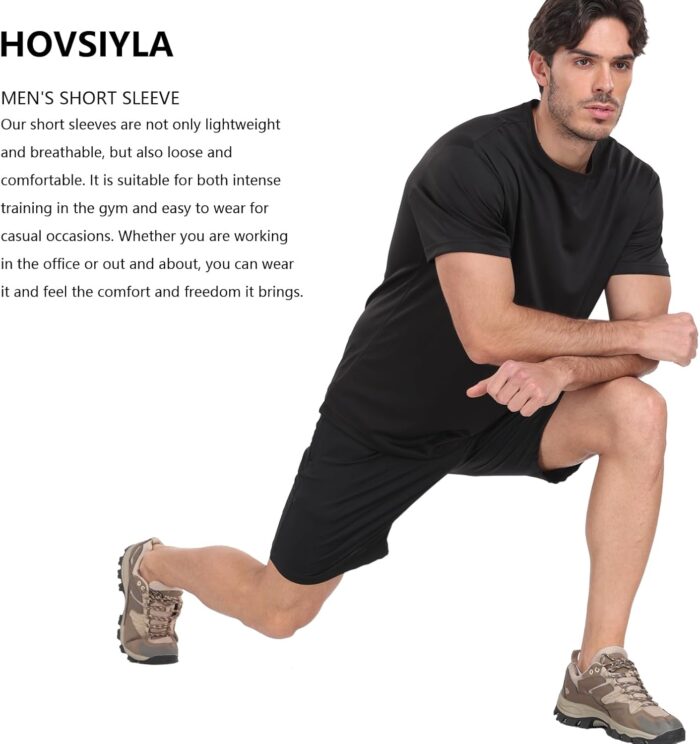 1/5 Pack Workout Shirts for Men Athletic Running Gym Quick Dry Short Sleeve Performance Moisture Wicking T Shirt - Image 4
