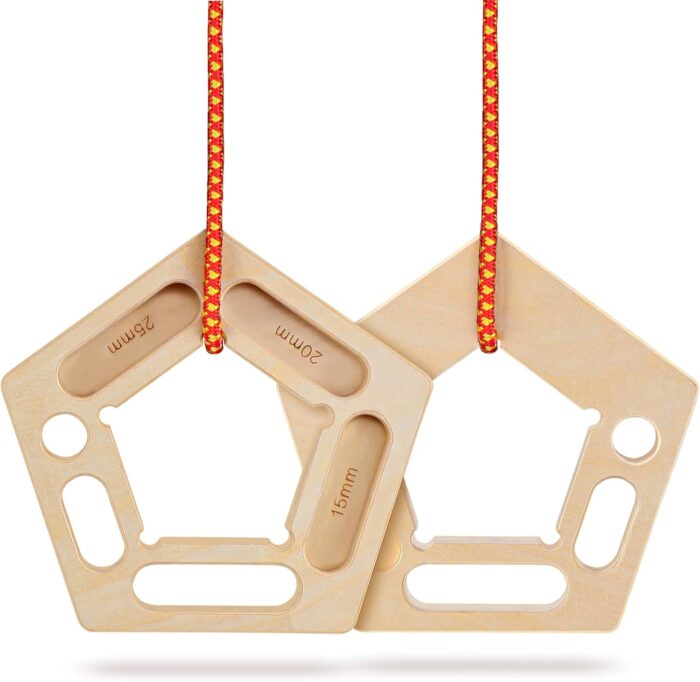 FRUITEAM Hangboard Holds in Wood for Rock Climbing,Portable Hangboard Rock Climbing,Finger Strengthener for Pull-up Grip Arm Training Indoor and Outdoor - Image 2