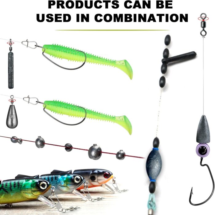 306pc Fishing Lure Accessories Kit - Including Hooks, Sinkers, Bobbers, Jigs, Beads, Swivels & Snaps - Tackle Box - Image 5