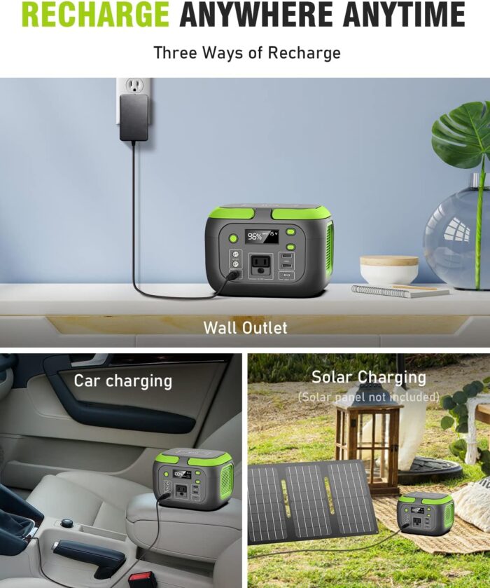 200W Portable Power Station, SinKeu 42000mAh Solar Generator With 110V AC Outlet, DC, USB C, USB QC3.0, Backup Battery Pack Power Supply for Camping Essential Road Trip Home Outdoor Emergency - Image 4
