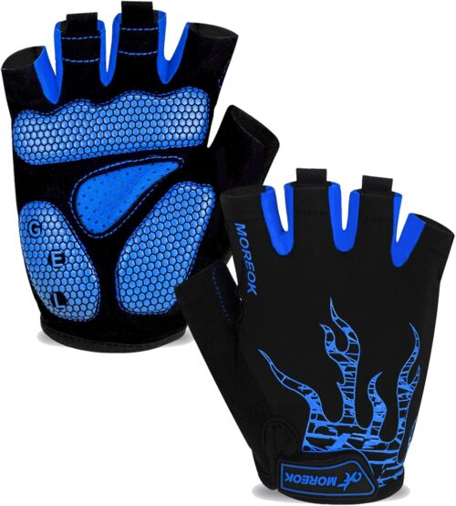 MOREOK Cycling Gloves Bike Gloves for Men/Women-[5MM Gel Pad] Half Finger Bicycle Biking Gloves for Cycling/Weight Lifting/Gym/Motorcycle/Rowing/Outdoor Sports