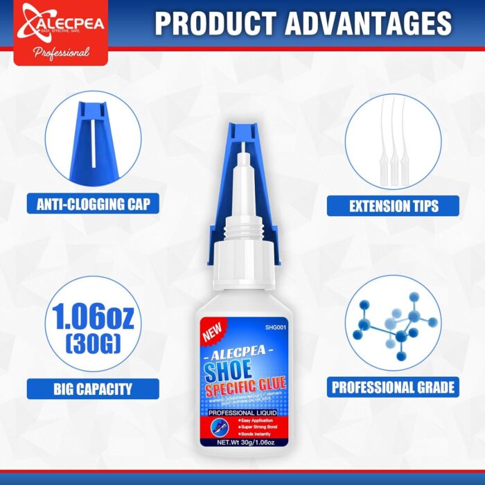 30g Shoe Glue - Ultimate Strength Adhesive for for Soles Boots Sneakers Heels Hiking Shoes Leather Handbags - Quick Set in 15 Seconds - Image 3