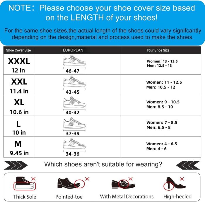 Waterproof Shoes Cover, Portable Non-Slip Rain Snow Boots Shoes Cover, Reusable Women Men TPE Rubber Sole Overshoes Protectors for Outdoor Cycling Travel - Image 7