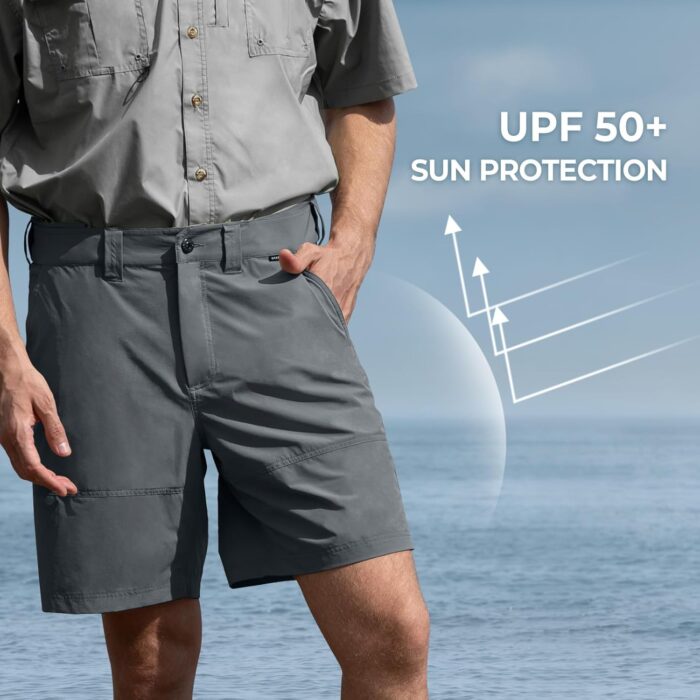 KastKing Cool Caster Men's Fishing Shorts, UPF 50+ Hiking Shorts, 10.5” and 7.5” Available, Water Repellent, 4-Way Stretch - Image 4