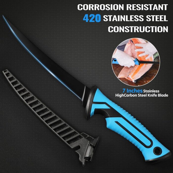TOPFORT Fishing Gear Tool Kit - 7PC Saltwater Fishing Pliers Accessories Set - Fishing Equipment with Fish Knife Scissors Hook Remover Tools Line Cutter and Fish Lip Gripper - Fishing Gifts for Men - Image 4