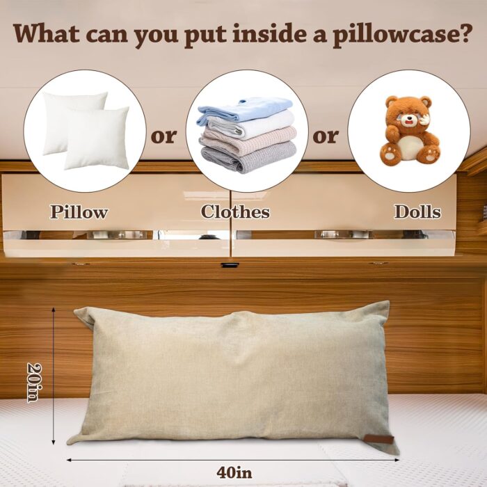 Guxiton-XL Zippered Storage Pillowcase 40" X 20" RV Accessories RV Organization and Storage Small Spaces Essentials Blanket Storage to Maximize Space - Image 2