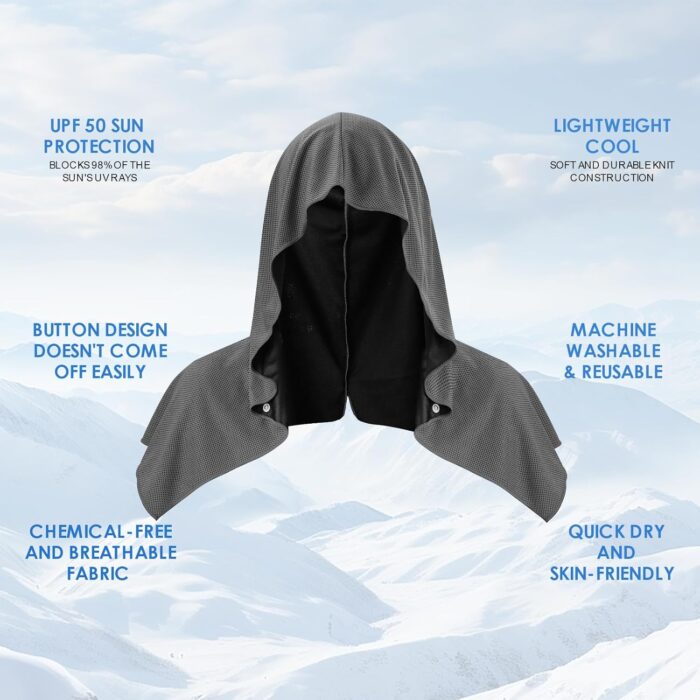 4 Pack Cooling Hoodie Towels for Neck and Face, UPF 50 Sun Protection & Instant Cooling, Ice Towels for Hot Weather, Soft Breathable Towel for Sport, Work Out, Gym, Camping & More Activities - Image 2