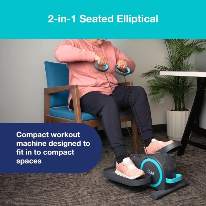Cubii Total Body - Compact 2-in-1 Elliptical with 12 Resistance Levels, Low-Impact Cardio & Strength Training with an Ergonomic Pulley System for a Full-Body Workout - Adult to Senior - Image 5