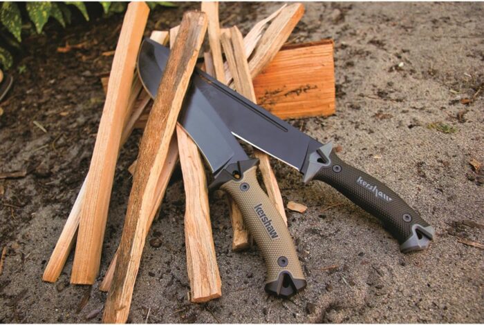 Kershaw Camp 10 - Tan Machete, Fixed Blade Knife, 10-in. 65Mn Carbon Steel Blade Includes Sheath, Camp Series Machete, Outdoor and Survival Tool - Image 3