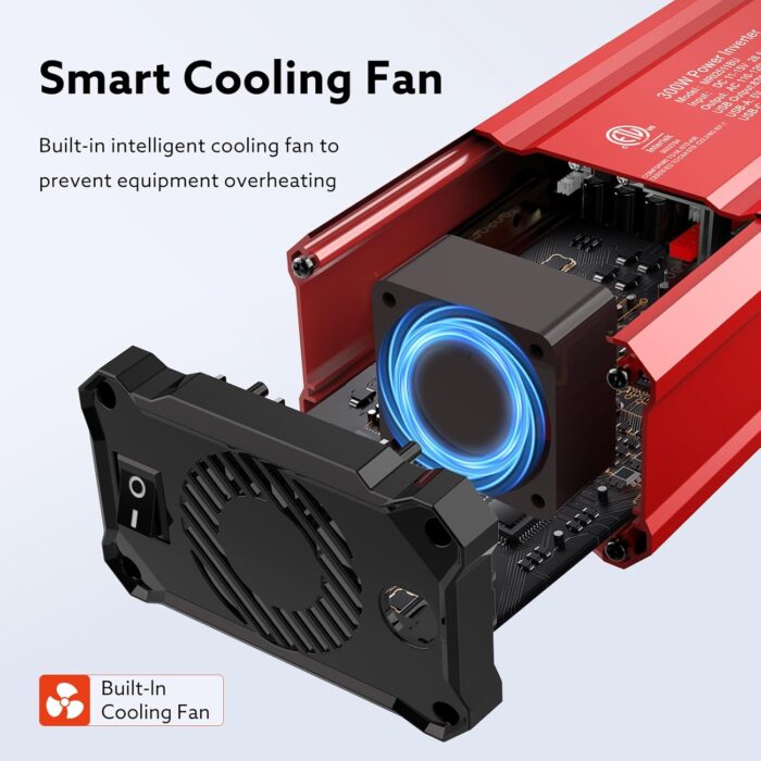 300W Car Power Inverter - Fast Charging PD 65W USB-C & QC3.0 Ports - 12V DC to 110V AC Converter for Vehicles with Multi-Protection - Image 7