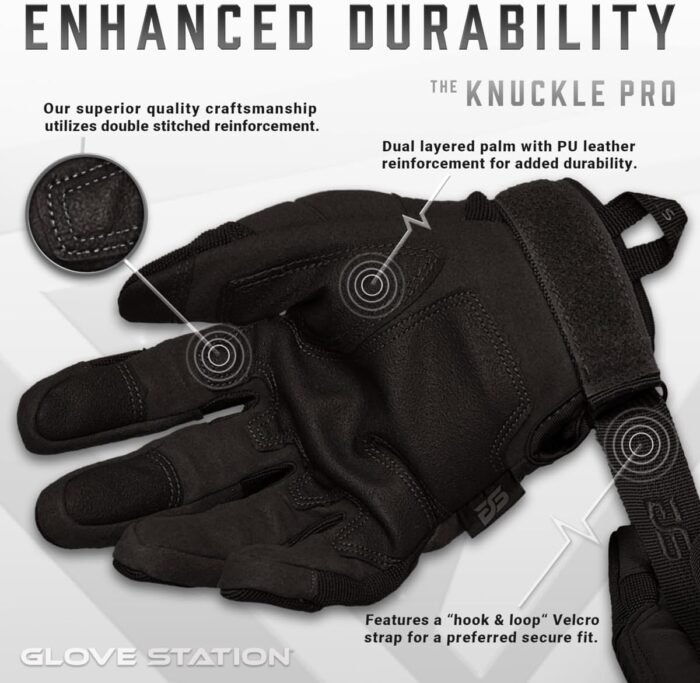 Glove Station - Tactical Shooting Hard Knuckle Gloves for Men and Woman with Touchscreen Fingers - Durable and Comfortable Hand-Gear for Outdoor Work Shooting and Hunting - Image 2