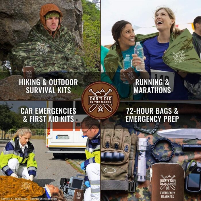 World’s Toughest Emergency Blankets [4-Pack] Extra-Thick Thermal Mylar Foil Space Blanket | Waterproof Ultralight Outdoor Survival Gear For Hiking, Camping, Running, Emergency, First Aid Kits [Camo] - Image 5