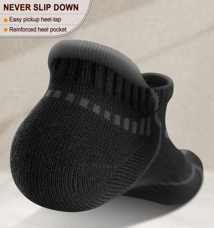 BULLIANT Men Running Socks 6Pairs-Ankle Athletic Socks Wicking Cushioned for Men Walking-Arch Compression Support - Image 4