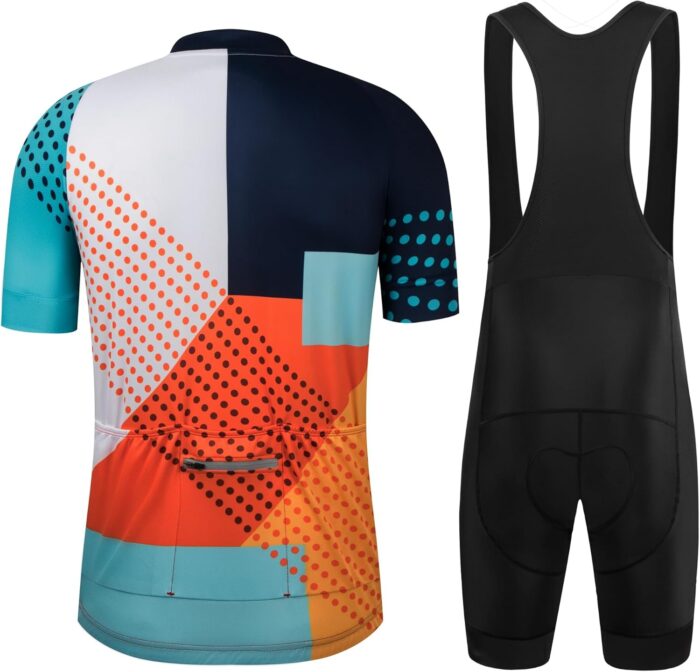GCRFL Men's Cycling Jersey Set Road Bike Shorts Sleeves Jersey Zipper Pokcet Bib Shorts with Padded, Cycling Clothing kit Men - Image 2