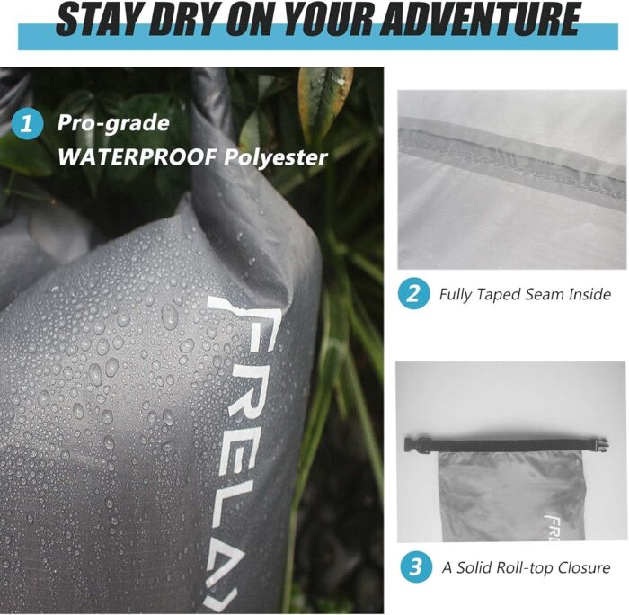 Frelaxy Dry Bag 3-Pack/5-Pack, Ultralight Dry Sack, Outdoor Bags Keep Gear Dry for Hiking, Backpacking, Kayaking, Camping, Swimming, Boating - Image 3