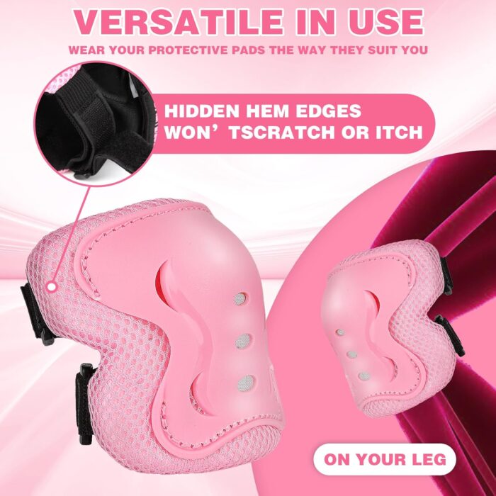 Kids Safety Protective Gear Set for Ages 3-12 Years, Adjustable Knee Pads, Elbow Pads, Wrist Guards for Boys Girls Youth Skateboard, Roller Skating, Scooter, Cycling - Image 3