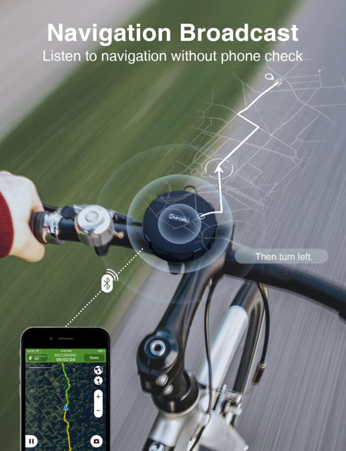 Onforu Portable Bluetooth Speaker for Bike, IP65 Waterproof Mini Outdoor Shower Travel Speakers, Bike Accessories Wireless Bicycle Speaker with Loud Sound for Riding, Ideal Gift - Image 2